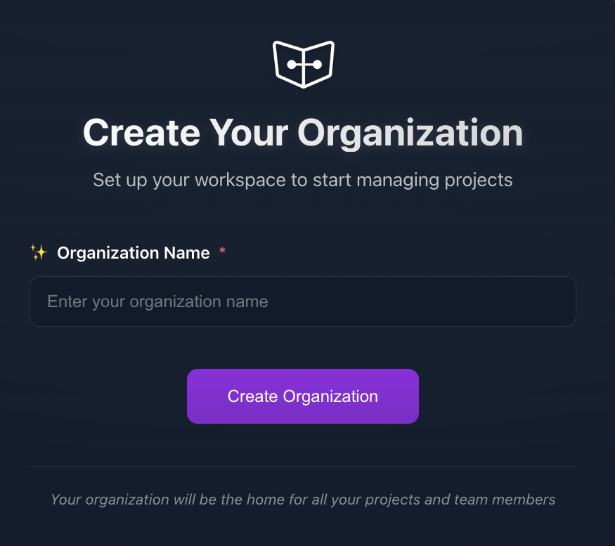 Create Your Organization