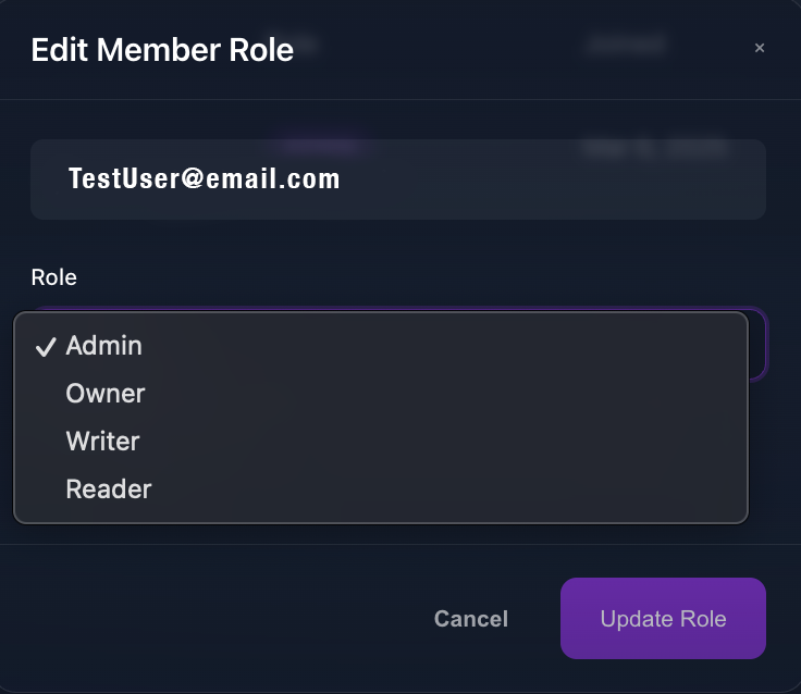 Edit Member Role