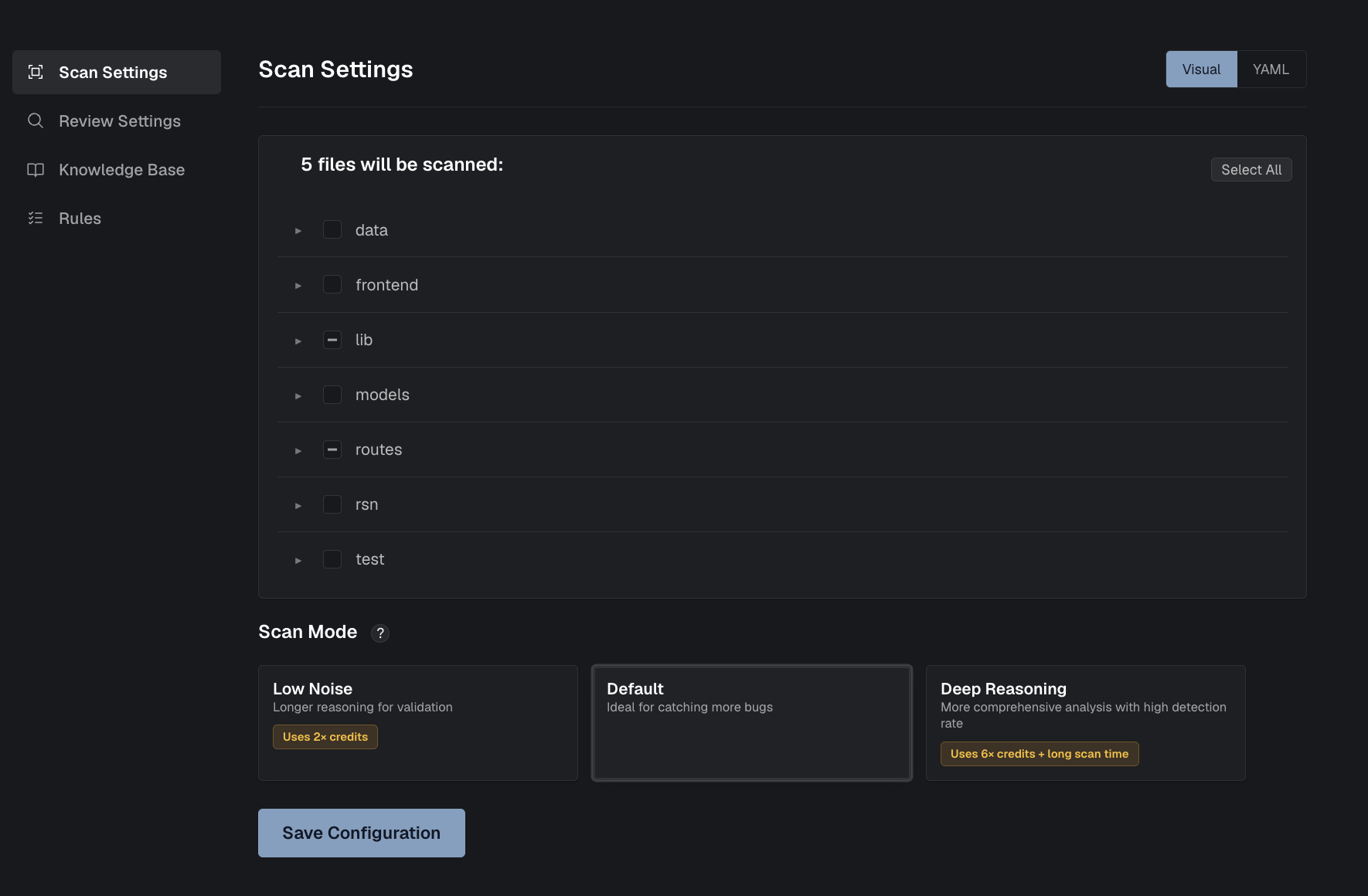 Scan Configuration