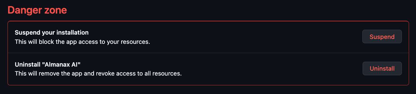 GitHub Uninstall